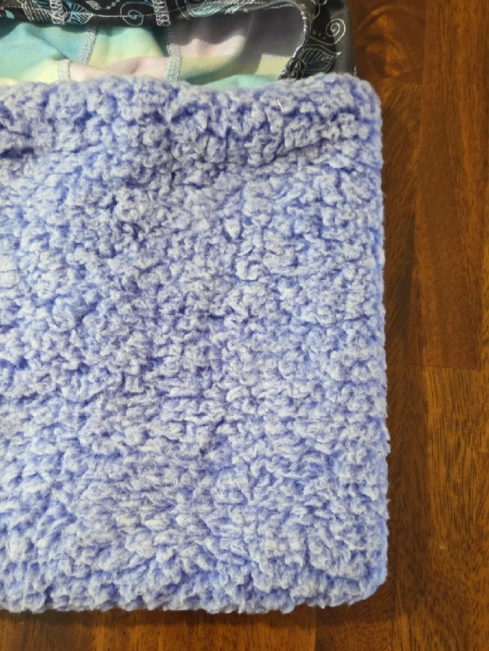 Lavender Sherpa  Shellaclava Face  Mask with Patterned Lining
